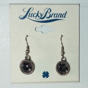 New Lucky Brand Smokey Gray Drop Pierced Earrings